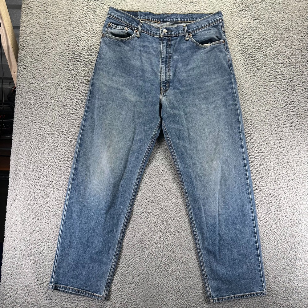 Levi's 550 Jeans Men 40x32 Blue Cotton Denim Straight Leg Faded Workwear Stretch